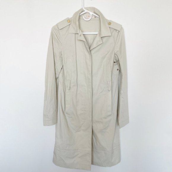 Tory Burch Khaki Trench Coat Size 2 - Picture 1 of 6